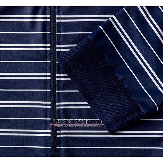 Abbigliamento La Passione 2019 Manica Corta e Pantaloncino Con Bretelle Stripe Blu - Clicca l'immagine per chiudere